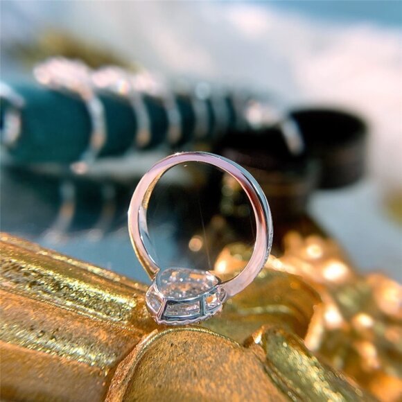 ✨Beautiful Marquis Hollow Anillos Zircon Silver Plated Fashion Ring, UNVN12043 - Picture 5 of 8